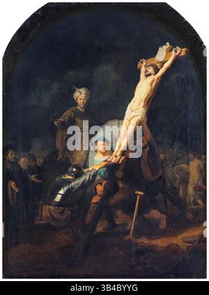 Rembrandt van Rijn, le lever de la croix, peinture à l'huile sur toile, vers 1633 Banque D'Images