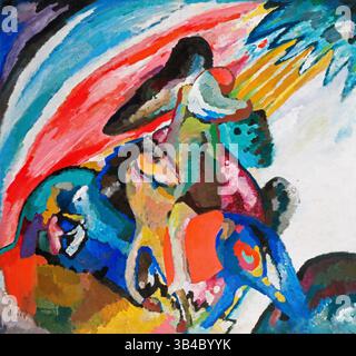 Wassily Kandinsky, improvisation 12 (The Rider), peinture abstraite à l'huile sur toile, 1910 Banque D'Images