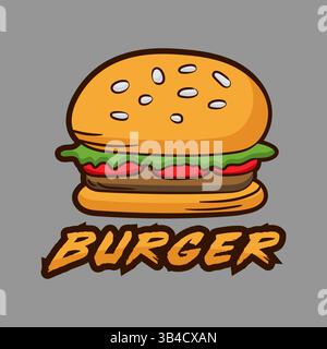 Logo vectoriel pour restaurant de nourriture de hamburgers Illustration de Vecteur