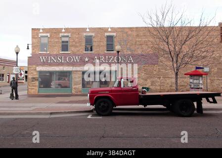 10 février 2013 - Amarillo, TX, États-Unis d'Amérique - stand in' sur le Corner Park commémorant la chanson des Eagles ''Take It Easy'' à Winslow, Arizona (crédit image : © Tpaairman/via ZUMA Wire via ZUMA Wire) Banque D'Images