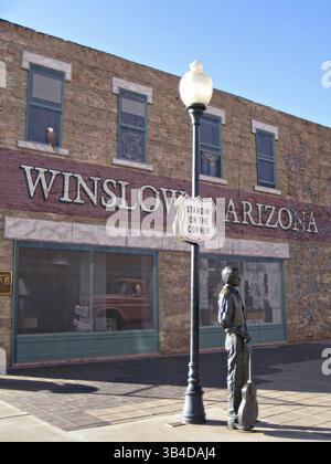 23 mars 2008 - Amarillo, TX, États-Unis d'Amérique - stand in' sur le Corner Park commémorant la chanson des Eagles ''Take It Easy'' à Winslow, Arizona (crédit image : © Richie Diesterheft/via ZUMA Wire via ZUMA Wire) Banque D'Images