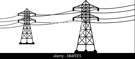 symbole d'icône de lignes électriques haute tension Illustration de Vecteur