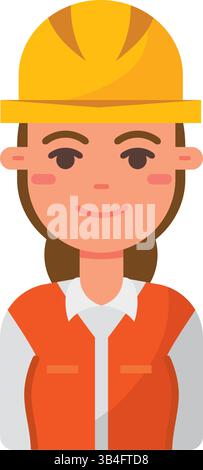 Travailleuse du bâtiment. Illustration vectorielle Illustration de Vecteur