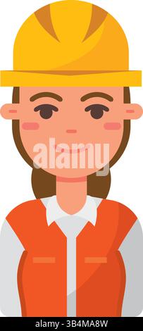 Travailleuse du bâtiment. Illustration vectorielle Illustration de Vecteur