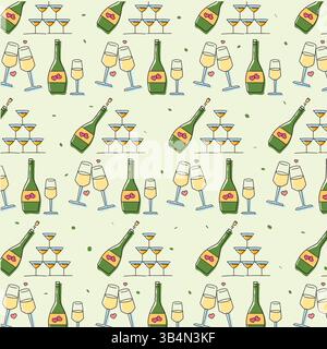 Verres bouteilles et tours. Illustration vectorielle Illustration de Vecteur