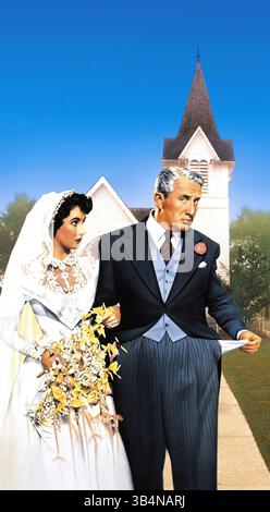 PHOTO DE FICHIER - ELIZABETH TAYLOR, 79 ans, la déesse du cinéma primée aux Oscars et militante pionnière du sida dont les mariages hors écran, les divorces et les exploits défiant la mort rivalisent avec ses films pour le drame est mort le 23 mars 2011 d'une insuffisance cardiaque congestive. PHOTO : SORTIE : 16 juin 1950 - titre original du film : Père de la mariée. SUR LA PHOTO : ELIZABETH TAYLOR dans le rôle de Kay Banks et SPENCER TRACY dans le rôle de Stanley T. Banks. (Crédit image : © Entertainment Pictures/ZUMAPRESS.com) Banque D'Images