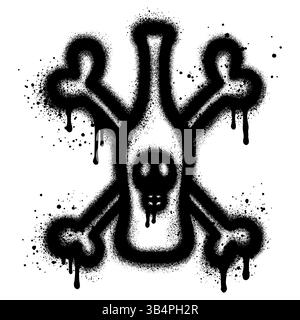 Icône de bouteille de poison Graffiti peinte par pulvérisation isolé avec un fond blanc. Illustration de Vecteur