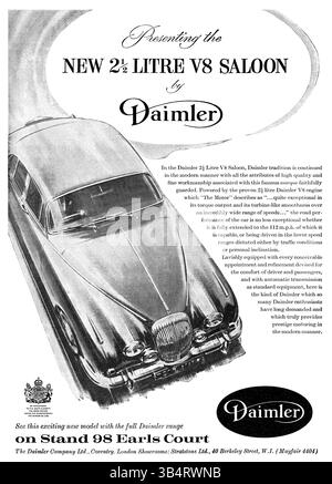 Publicité britannique 1962 pour la Daimler 2½ litres V8 Berline. Banque D'Images