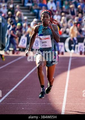 HENGELO, PAYS-BAS - 4 JUIN : la néerlandaise N'Ketia Seedo participe au 100m féminin lors des Jeux FBK 2023 au stade FBK le 4 juin 2023 à Hengelo, pays-Bas (photo de Rene Nijhuis/BSR Agency) Banque D'Images