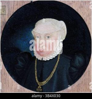 Ce portrait, attribué à un artiste non identifié du XVIIIe siècle, représente Anne d'Autriche, duchesse de Bavière (1528-1590), épouse d'Albert V, duc de Bavière. Le tableau dépeint le couple dans un style élégant et formel typique de l'époque. Banque D'Images