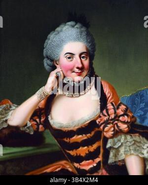 Ce portrait de Johann Georg Ziesenis, peint avant 1776, représente Sophie Caroline von Bayreuth, épouse de Friedrich III. L'huile sur toile est conservée au Stadtmuseum Erlangen. Banque D'Images