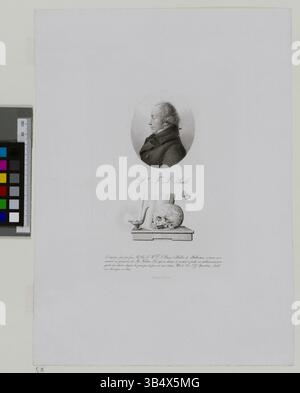 Portrait du Dr Franz Joseph Gall, neuroscientifique pionnier, capturé aux côtés de Christoph Jakob Wilhelm Karl Joachim Haller von Hallerstein. L'image est conservée dans la bibliothèque de l'État et de l'université de Hambourg. Banque D'Images