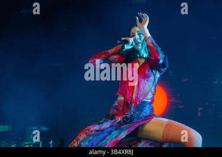 23 avril 2022, Indio, Californie, États-Unis : CAROLINE POLACHEK au Coachella Valley Music and Arts Festival à Indio, Californie (crédit image : © Daniel DeSlover/ZUMA Press Wire) Banque D'Images