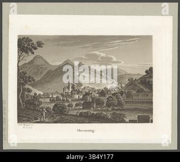 Cette estampe aquatinte de Johann Baptist Isenring de décembre 1830 représente Mossnang, une partie de la collection Neujahrsblatt. Il représente le paysage autour de Mossnang au début du XIXe siècle. Banque D'Images