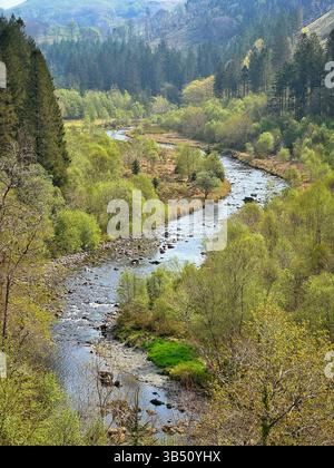 Vue le long de la vallée d'Ystwyth, Ceredigion, pays de Galles occidental. Banque D'Images