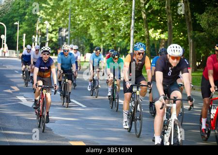 Francfort-sur-le-main, Allemagne. 01 mai 2025. Cyclistes. Banque D'Images