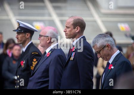 25 avril 2022, Londres, Angleterre, Royaume-Uni : le prince William est vu à la cérémonie de dépôt de colère de l'ANZAC Day à Whitehall. (Crédit image : © Tayfun Salci/ZUMA Press Wire) Banque D'Images
