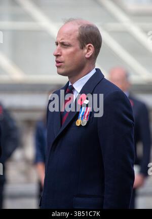 25 avril 2022, Londres, Angleterre, Royaume-Uni : le prince William est vu à la cérémonie de dépôt de colère de l'ANZAC Day à Whitehall. (Crédit image : © Tayfun Salci/ZUMA Press Wire) Banque D'Images