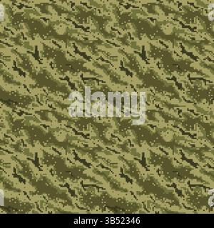 Texture de motif militaire sans couture pixel Illustration de Vecteur