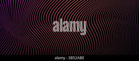 Lignes ondulées colorées simples abstraites isolées sur fond noir. Fond de lignes courbes fluides parfait pour le web, l'impression, les animations, les cartes de luxe Illustration de Vecteur