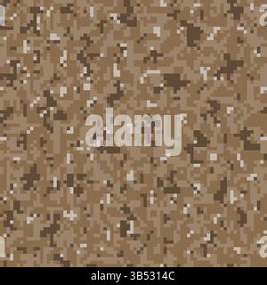 Motif sans couture de camouflage numérique de pixel marron Illustration de Vecteur