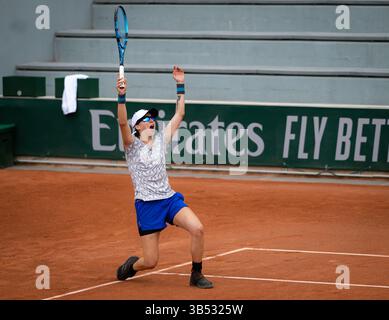 20 mai 2022, PARIS, FRANCE : Fernanda Contreras Gomez, mexicaine, en action lors de la phase finale des qualifications du tournoi de tennis Roland Garros Grand Chelem 2022 (crédit image : © Rob Prange/AFP7 via ZUMA Press Wire) Banque D'Images