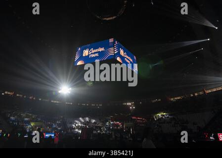 Sao Paulo, Brésil. 01 mai 2025. SP - SAO PAULO - 01/05/2025 - FINALE DE LA SUPER LIGUE FÉMININE - Ibirapuera Gymnasium, pré-match de la finale de santé Sesi Volleyball Bauru et Osasco Sao Cristovao. Photo : Anderson Romao/AGIF (photo par Anderson ROMã ;o/AGIF/Sipa USA) crédit : Sipa USA/Alamy Live News Banque D'Images