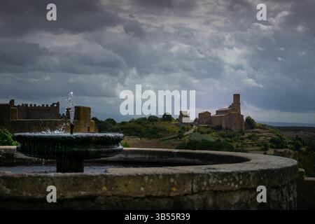 Vue panoramique depuis la terrasse Tuscania - Italie Banque D'Images