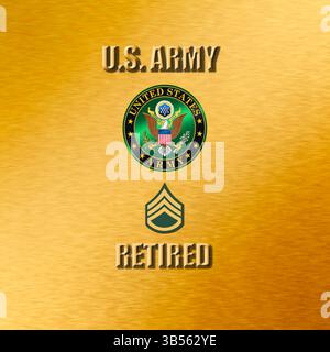 U/S. Sergent d'état-major à la retraite de l'armée. Banque D'Images