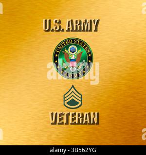 U/S. Sergent d'état-major à la retraite de l'armée. Banque D'Images