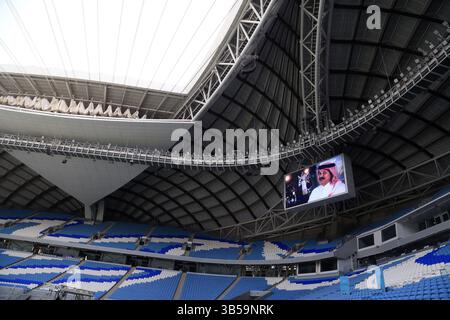 4 juillet 2022, Doha, Mexico, Qatar : 4 juillet 2022, Doha, Qatar : vue générale du stade Al Janoub, est l'un des huit sites qui accueilleront la Coupe du monde de la FIFA 2022 au Qatar. Le stade, conçu par l'architecte britannique-irakienne Zaha Hadid, est situé près de l'ancienne ville de pêcheurs de Wakrah au Qatar. Le 4 juillet 2022 à Doha, Qatar. (Crédit image : © Sidhik Keerantakath/eyepix via ZUMA Press Wire) Banque D'Images