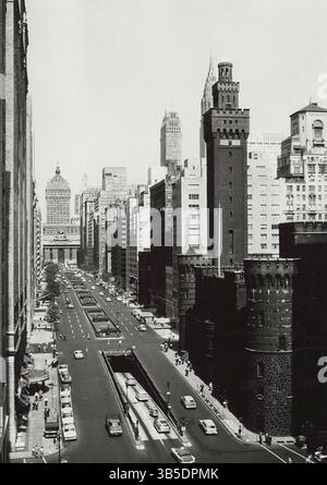 4 septembre 2020, New York City, New York, États-Unis : Park Avenue à East 33rd Street en regardant au nord vers Grand Central terminal et Helmsley Building, New York City, New York, États-Unis, Angelo Rizzuto, Anthony Angel Collection, septembre 1958 (crédit image : © JT Vintage/Glasshouse via ZUMA Press Wire) Banque D'Images