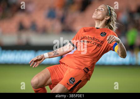 20 mars 2022, Houston, Texas, États-Unis : Rachel Daly (3), attaquante des Houston Dash, attend le ballon lors du match NWSL entre les Houston Dash et les Chicago Red Stars au PNC Stadium de Houston, Texas, le 20 mars 2022. Les Red Stars de Chicago gagnent 3-1. (Crédit image : © Lynn Pennington/ZUMA Press Wire) Banque D'Images