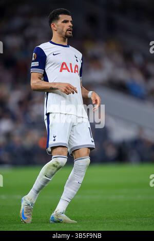 Londres, Royaume-Uni. 1er mai 2025. Tottenham Hotspur v Bodø/Glimt - UEFA Europa League demi finale première manche - Tottenham Hotspur Stadium. Dominic Solanke, attaquant de Tottenham Hotspur (19) crédit : Christopher Foxwell/Alamy Live News Banque D'Images