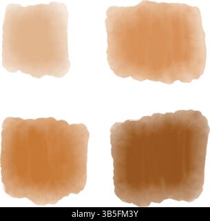 Ensemble de quatre formes abstraites vectorielles d'aquarelle dans des tons terreux chauds Illustration de Vecteur