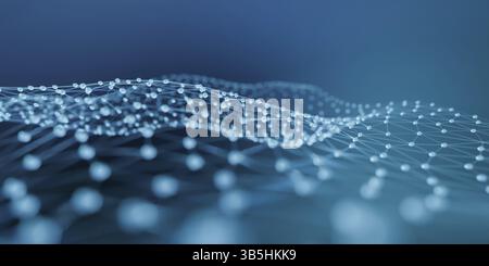 Géométrie du plexus ou arrière-plan de connexion de ligne et de point. Concept de conception de technologie Internet et de communication. rendu 3d. Banque D'Images