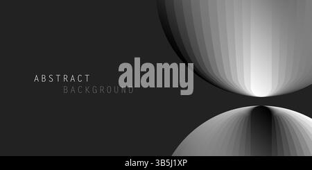 Design abstrait minimaliste noir et blanc avec deux formes sphériques l'une au-dessus de l'autre. Les lignes lisses et la palette monochrome créent un mod épuré Illustration de Vecteur