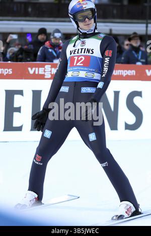 Andreas Wellinger (SC Ruhpolding) au 73e tournoi de saut à ski du nouvel an des quatre collines Garmisch-Partenkirchen, Garmisch-Partenkirchen, Allemagne / G. Banque D'Images