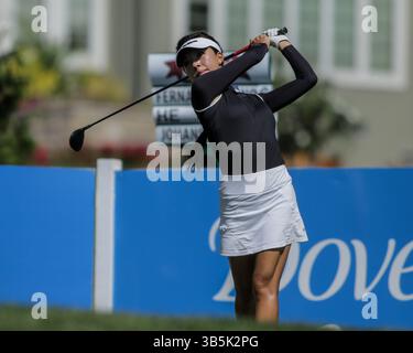 23 septembre 2022, Rogers, Arkansas, États-Unis : Muni HE tee off lors de la première manche du Walmart Northwest Arkansas Championship au Pinnacle Country Club. (Crédit image : © Brent Soule/ZUMA Press Wire) Banque D'Images