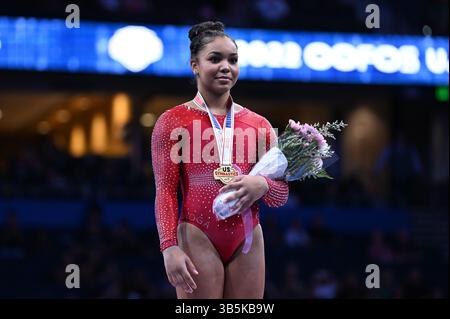 21 août 2022, Tampa, Floride, États-Unis : KONNOR MCCLAIN pose pour des photos lors de la deuxième journée de compétition qui s'est tenue à l'Amalie Arena à Tampa, Floride. (Crédit image : © Amy Sanderson/ZUMA Press Wire) Banque D'Images