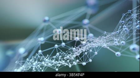 Géométrie du plexus ou arrière-plan de connexion de ligne et de point. Concept de conception de technologie Internet et de communication. rendu 3d. Banque D'Images