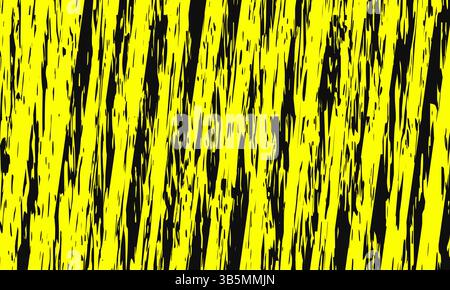 Bandes diagonales grunge jaunes et noires Illustration de Vecteur