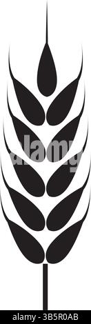 Icône d'oreilles de blé, logo isolé sur fond blanc Illustration de Vecteur