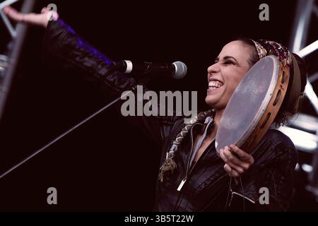 20 mars 2018, Rome, Italie : Lavinia Mancusi se produit en concert sur la Piazza San Giovanni à Rome. (Crédit image : © Valeria Magri/SOPA images via ZUMA Press Wire) Banque D'Images