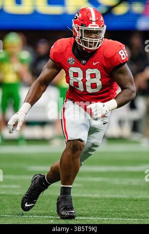 Jalen carter (88), joueur de ligne défensive des Georgia Bulldogs, lors du match de NCAA College Football Chick-fil-A Kickoff entre les Ducks de l'Oregon et les Georgia Bulldogs, le samedi 3 septembre 2022 au Mercedes-Benz Stadium d'Atlanta, en Géorgie. Jacob Kupferman/CSM (crédit image : © Jacob Kupferman/CSM via ZUMA Press Wire) Banque D'Images