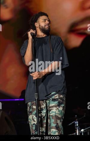 30 juillet 2022, Chicago, Illinois, États-Unis : J COLE pendant le Lollapalooza Music Festival au Grant Park à Chicago, Illinois (crédit image : © Daniel DeSlover/ZUMA Press Wire) Banque D'Images