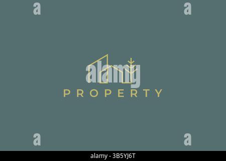 Property House Development icône signe symbole logo d'entreprise modèle d'identité de marque concept minimaliste moderne Illustration de Vecteur