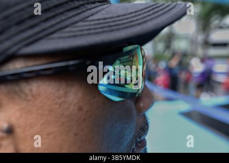 29 mai 2022 : Jakarta, Indonésie, 29 mai 2022 : réplique de voiture de formule E exposée pendant la journée sans voiture à Jakarta. Le concours de formule E aura lieu à Jakarta le 4 juin 2022. (Crédit image : © Donal Husni/ZUMA Press Wire) Banque D'Images