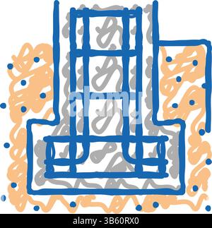 renfort dans l'illustration de doodle d'icône de fondation Illustration de Vecteur