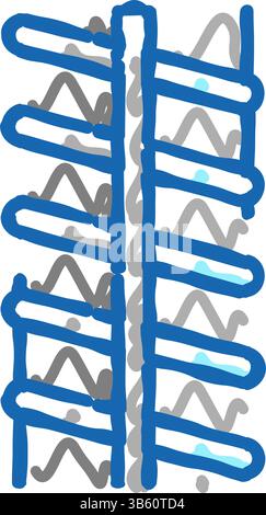 icône de barre d'armature en métal illustration de doodle Illustration de Vecteur